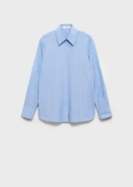 Camisa Regu Azul Talla L Mujer Mango