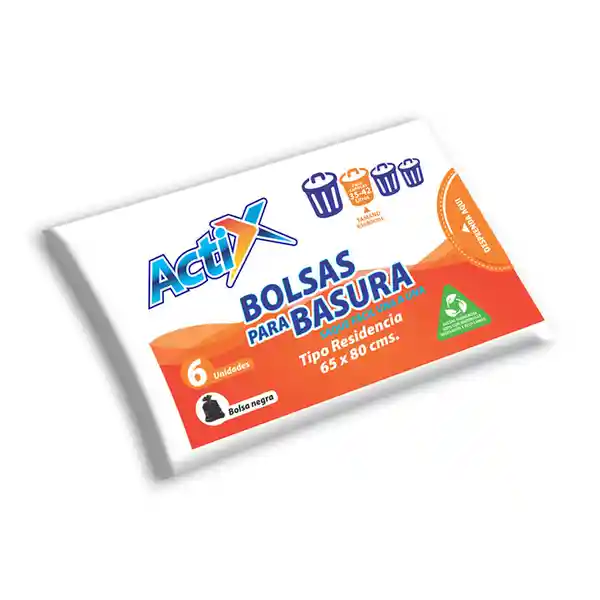 Actix Bolsa Basura Negro Residencia 65 x 80