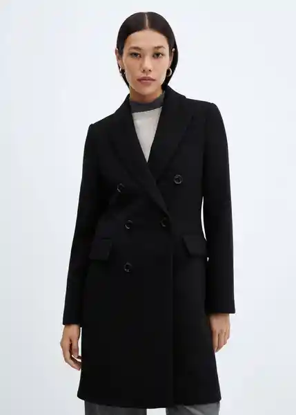 Abrigo Dali Negro Talla L Mujer Mango