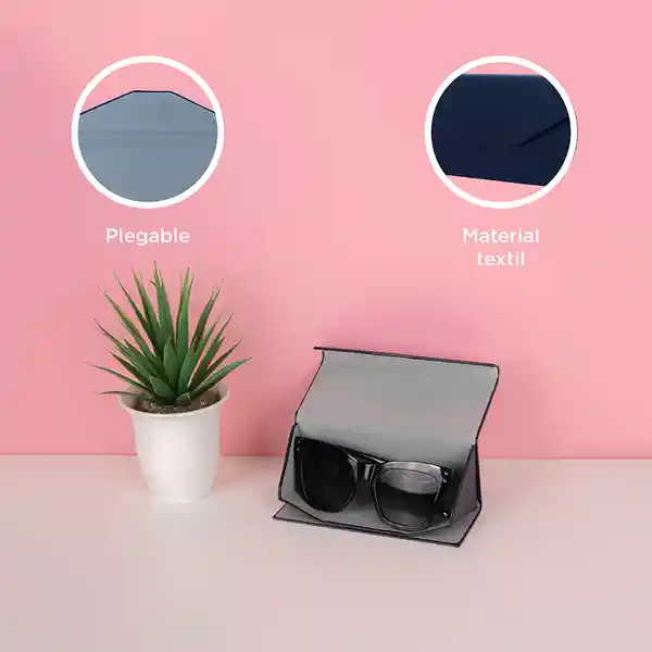 Estuche Para Lentes Plegable Triangular Azul Miniso