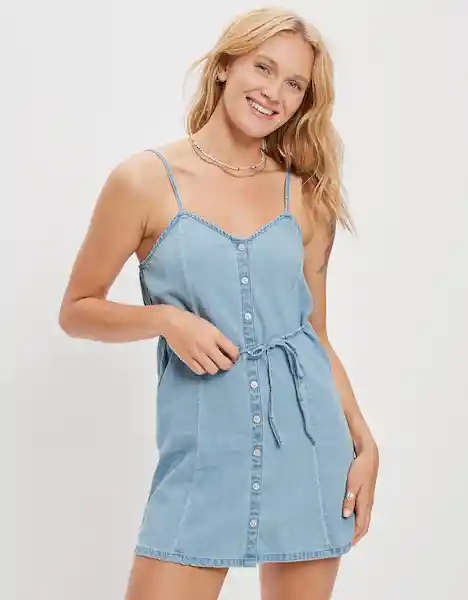 Vestido Mujer Azul Talla MEDIUM 400381087759 American Eagle