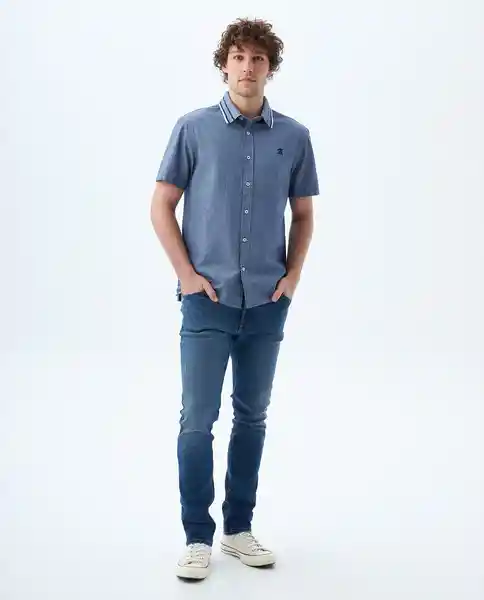 Camisa Hombre Azul Talla S 819f006 Americanino