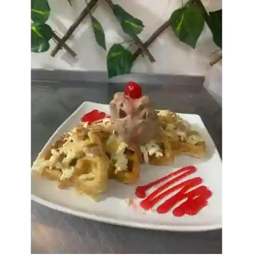 Waffles Queso