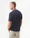 Camiseta Básica Cuello U Azul Dark Ultraoscuro L Chevignon