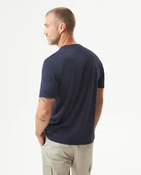 Camiseta Básica Cuello U Azul Dark Ultraoscuro L Chevignon