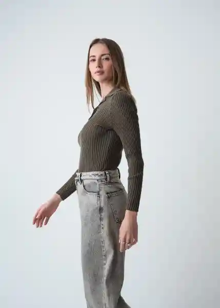 Tejido Mujer Verde Cocodrilo Oscuro Talla S Naf Naf