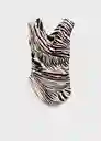 Blusa Zebri Crudo Talla M Mujer Mango