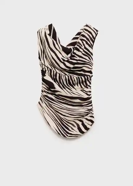 Blusa Zebri Crudo Talla M Mujer Mango