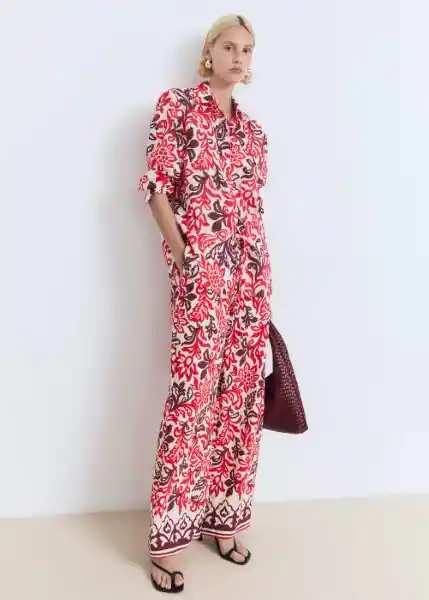 Camisa Julia Off White Talla M Mujer Mango