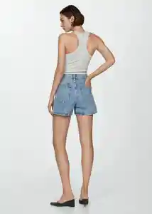 Short Zoe Tejano Medio Talla 34 Mujer Mango