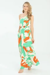 Vestido Mucura Color Verde Masmelo Talla XS Ragged