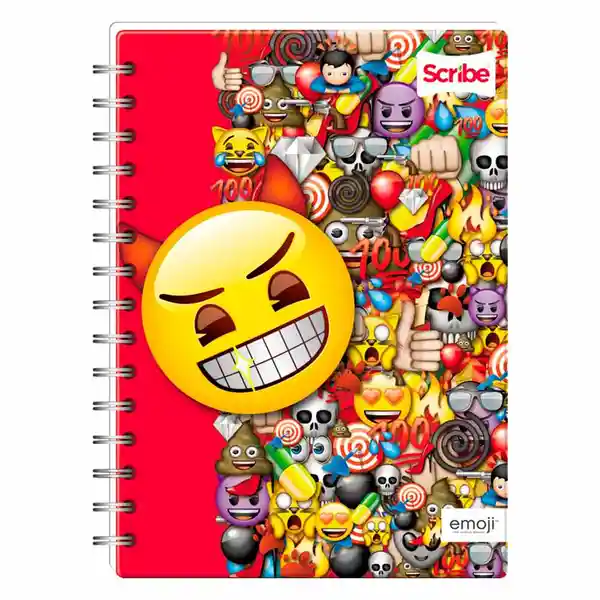 Scribe Cuaderno Argollado Grande de Hojas Rayado Emoji Surtido