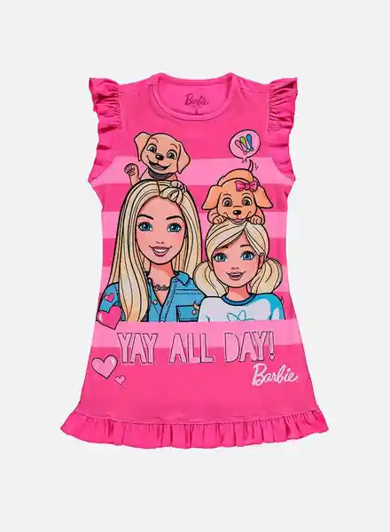 Barbie Camiseta Pijama Niña Junior Fucsia Talla 8