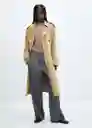 Abrigo Trench Fluid Camel Talla 24 Mujer Mango