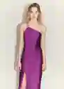 Vestido Fleca Morado Talla M Mujer Mango