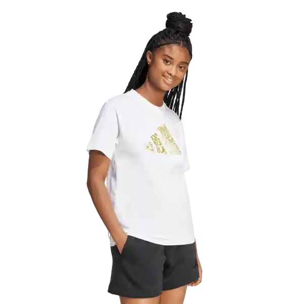 Adidas Camiseta T Met Manga Corta Lifestyle Mujer Blanco Talla L