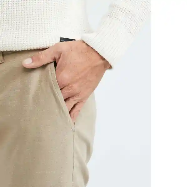 Pantalón Linen Hombre Caqui Medio Talla 28 Chevignon