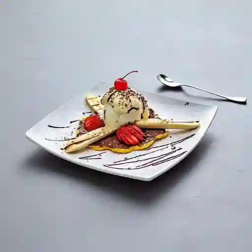 Waffle con Helado