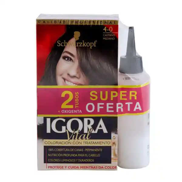 Igora Tinte Vital Tono 4-00 X6 Elementos Gratis Oxigenta