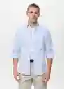 Camisa Oxford Celeste Talla M Hombre Mango
