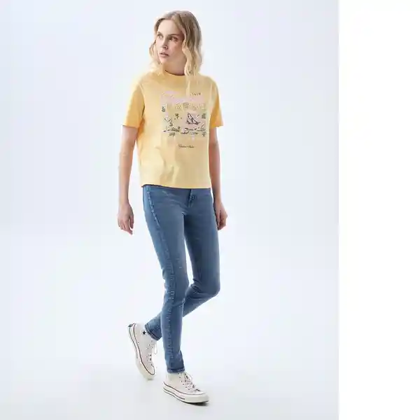 Camiseta Mujer Amarillo Talla S 602F002 Americanino