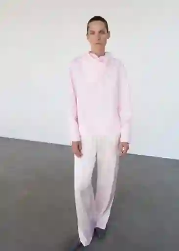 Blusa Lombda Rosa Pastel Talla S Mujer Mango