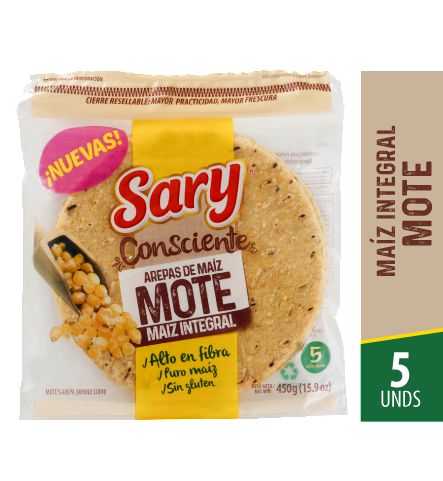 Sary Arepas de Maíz Mote Integral 450 g