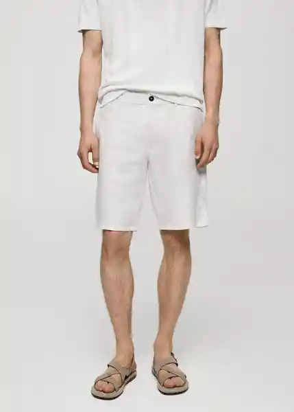 Bermuda Carp Blanco Talla 38 Hombre Mango