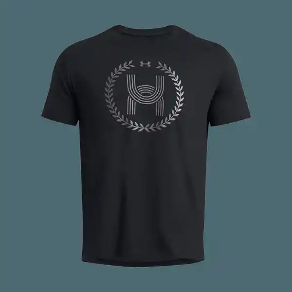 Under Armour Camiseta Run Everywhere Wreath Ss Hombre Negro MD