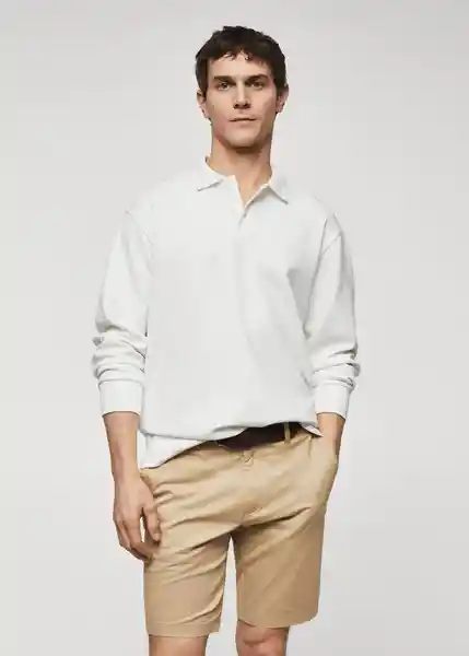 Camisa Polo Petén Blanco Talla L Hombre Mango