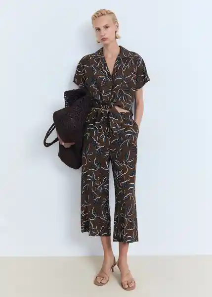 Camisa Life Marrón Talla M Mujer Mango