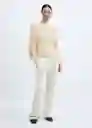 Jersey Gatito Beige Talla M Mujer Mango