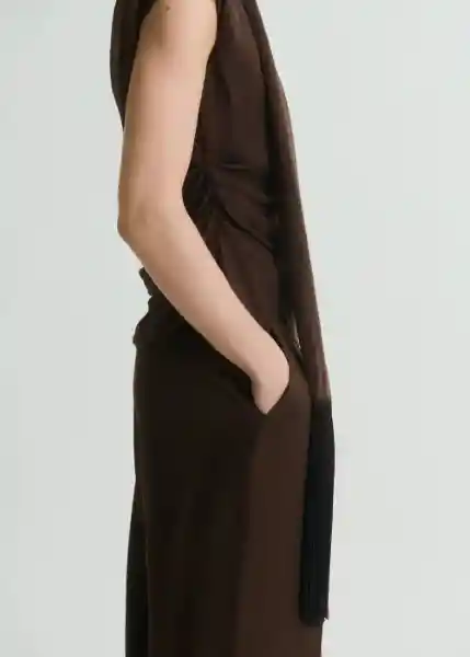 Blusa Flequi Marrón Talla M Mujer Mango