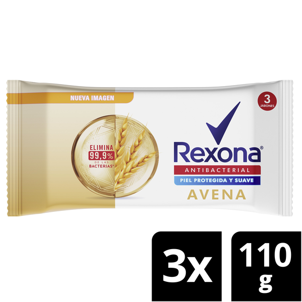 Rexona Jabón Antibacterial de Avena 3 x 110 g