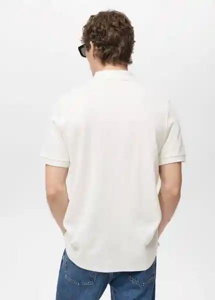 Camiseta Polo Rea Blanco Talla M Hombre Mango