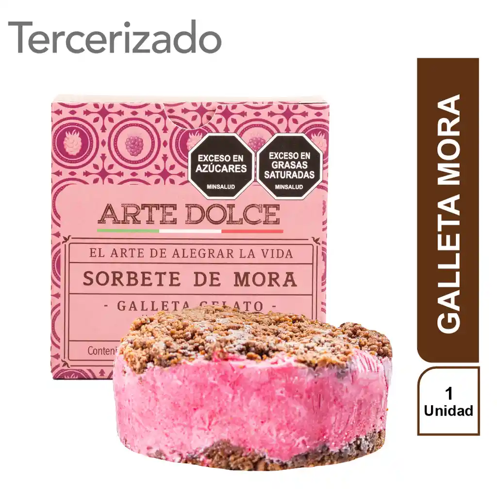 Arte Dolce Galleta Helado Mora