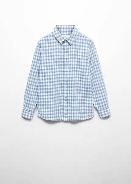 Camisa David Niños Celeste Talla 8 Mango