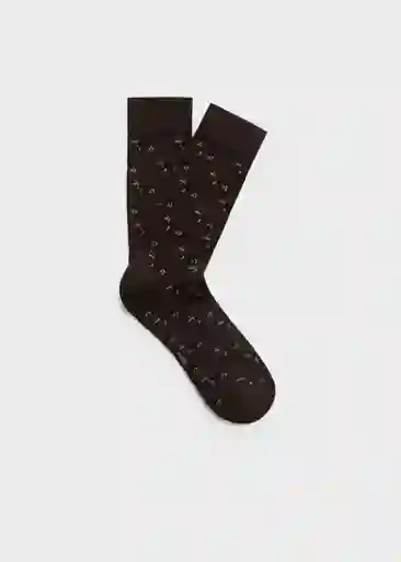 Calcetines Allover2 Marron Talla 42 Hombre Mango