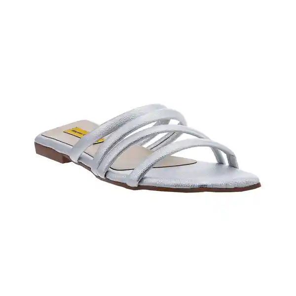 Sandalias Plana Zeus Plata Talla 36