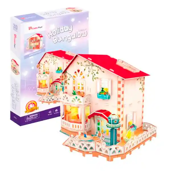 Cubic Fun Rompecabezas Casa de Vacaciones 3D Con Luz Led