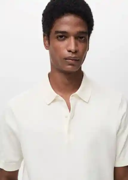 Camiseta Polo Arraona Offwhite Talla M Hombre Mango