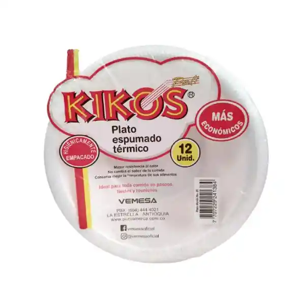 Kikos Plato Hondo Desechable N.20