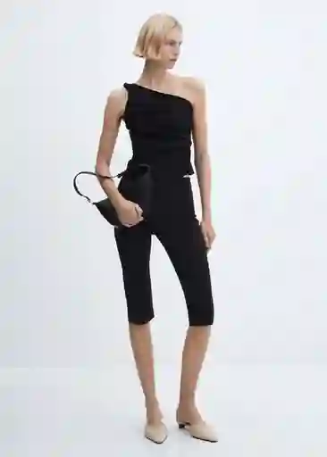Top Twisted Negro Talla M Mujer Mango