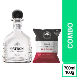 Combo Patron Tequila Cristalino + Monte Rojo Papa Bbq Dulce