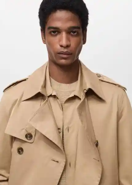 Abrigo Parka Tango Camel Talla M Hombre Mango