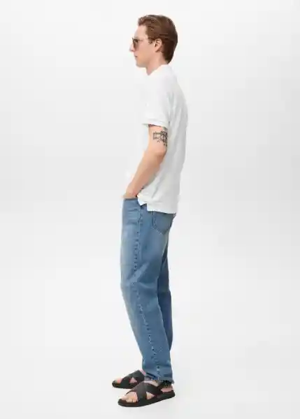 Camiseta Polo Rea Blanco Talla M Hombre Mango