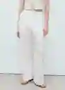 Pantalón Fado Blanco Talla 40 Mujer Mango