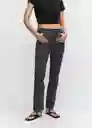 Pantalón Jean Nayara Tejano Gris Oscuro Talla 38 Mujer Mango