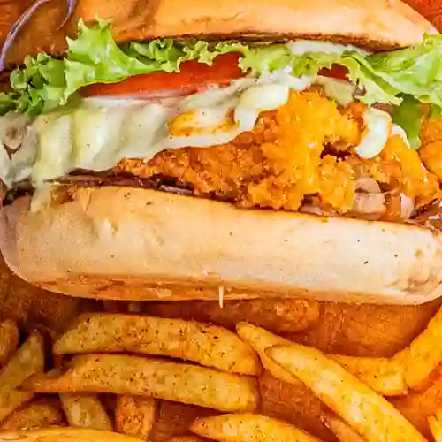 Chicken Burger con Papas