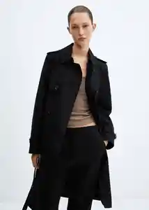 Gabardina Trench Polana Negro Talla M Mujer Mango